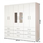 Guarda-roupa Solteiro Bergamo 6 Portas 9 Gavetas Com Espelho