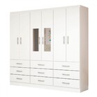 Guarda-roupa Solteiro Bergamo 6 Portas 9 Gavetas Com Espelho