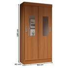 Guarda-roupa Solteiro Berlim 2 Portas Com Espelho Cinamomo -