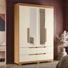 Guarda Roupa Solteiro Betina Com Espelho 4 Portas 4 Gavetas C