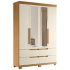 Guarda Roupa Solteiro Betina Com Espelho 4 Portas 4 Gavetas C