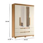 Guarda Roupa Solteiro Betina Com Espelho 4 Portas 4 Gavetas C