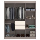 Guarda-roupa Solteiro Braga 7 Portas 2 Gavetas Nude/off White