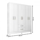 Guarda-roupa Solteiro Brasília 6 Portas 2 Gavetas Branco Bril
