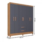 Guarda-roupa Solteiro Brasília 6 Portas 2 Gavetas Canelato Ru