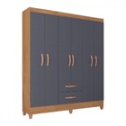 Guarda-roupa Solteiro Brasília 6 Portas 2 Gavetas Canelato Ru