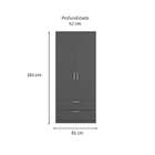 Guarda-roupa Solteiro Brixton 2 Pt 2 Gv Cinza Escuro