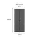 Guarda-roupa Solteiro Brixton 2 Pt Cinza Escuro