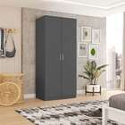 Guarda-roupa Solteiro Brixton 2 Pt Cinza Escuro