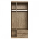 Guarda-roupa Solteiro Bromelia 3 Portas 2 Gavetas Com Espelho