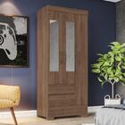 Guarda Roupa Solteiro Bs05 3 Portas E 2 Gavetas Com Espelho -