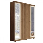 Guarda Roupa Solteiro Buriti Ripado 4 Portas Com Espelho E Pé