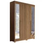 Guarda Roupa Solteiro Buriti Ripado 4 Portas Com Espelho E Pé