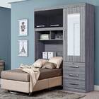 Guarda-Roupa Solteiro c/ Baú Duster - Albatroz - Platina / Pr