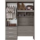 Guarda-Roupa Solteiro c/ Baú Duster - Albatroz - Platina / Pr