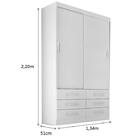 Guarda Roupa Solteiro Cairo 2 Portas Correr 6 Gav.