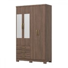 Guarda-roupa Solteiro Caju 4 Portas E 3 Gavetas Com Espelho C