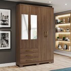 Guarda-roupa Solteiro Caju 4 Portas E 3 Gavetas Com Espelho C