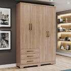 Guarda Roupa Solteiro Caju 4 Portas E 3 Gavetas - Móveis Henn