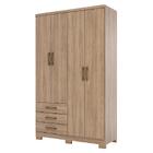 Guarda Roupa Solteiro Caju 4 Portas E 3 Gavetas - Móveis Henn