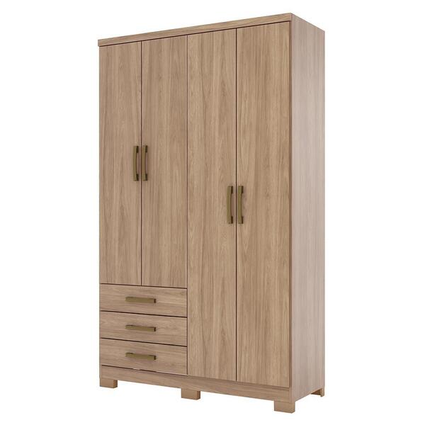 Guarda Roupa Solteiro Caju 4 Portas E 3 Gavetas - Móveis Henn