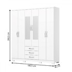 Guarda-roupa Solteiro Caju 6 Portas 3 Gavetas Com Espelho Bra