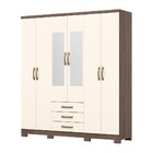 Guarda-roupa Solteiro Caju 6 Portas 3 Gavetas Com Espelho Cas