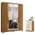 Guarda Roupa Solteiro Califórnia E Cômoda Ms913 Freijó Off Wh