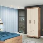 Guarda Roupa Solteiro Canadá 3 Portas Amêndoa Off White