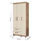 Guarda Roupa Solteiro Canadá 3 Portas Amêndoa Off White