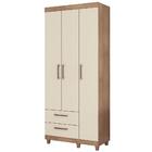 Guarda Roupa Solteiro Canadá 3 Portas Amêndoa Off White