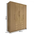 Guarda-roupa Solteiro Canyon 4 Portas 3 Gavetas Nature/brisa