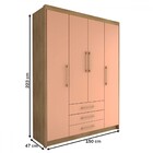 Guarda-roupa Solteiro Canyon 4 Portas 3 Gavetas Nature/camari