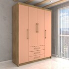 Guarda-roupa Solteiro Canyon 4 Portas 3 Gavetas Nature/camari