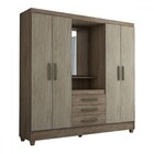 Guarda-roupa Solteiro Capelinha 4 Portas 3 Gavetas Com Espelh