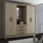 Guarda-roupa Solteiro Capelinha 4 Portas 3 Gavetas Com Espelh