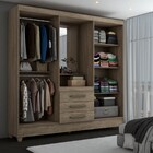 Guarda-roupa Solteiro Capelinha 4 Portas 3 Gavetas Com Espelh