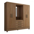 Guarda-roupa Solteiro Capelinha 4 Portas 3 Gavetas Com Espelh