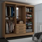 Guarda-roupa Solteiro Capelinha 4 Portas 3 Gavetas Com Espelh