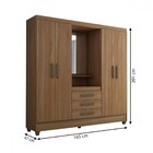 Guarda-roupa Solteiro Capelinha 4 Portas 3 Gavetas Com Espelh