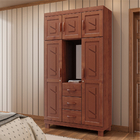 Guarda-roupa Solteiro Capelinha 5 Portas 3 Gavetas Com Espelh