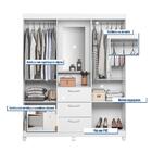 Guarda-roupa Solteiro Capelinha Clapton 4 Portas 3 Gavetas Co