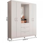 Guarda-roupa Solteiro Capelinha Clapton 4 Portas 3 Gavetas Co