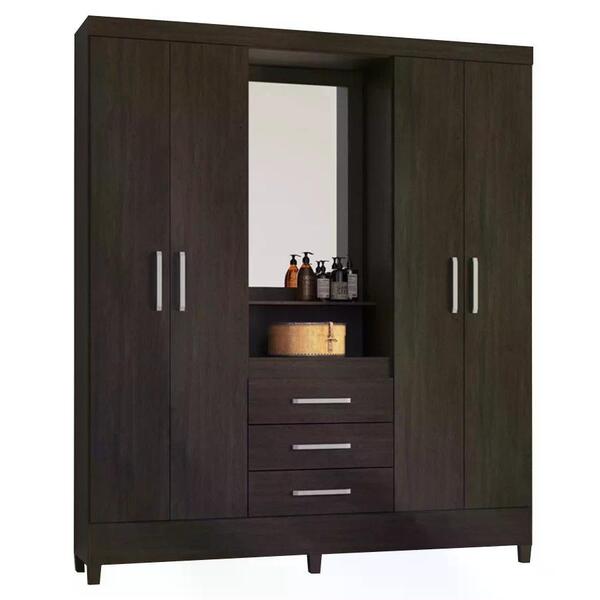 Guarda Roupa Solteiro Capelinha Persia Com Espelho Demobile