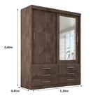 Guarda Roupa Solteiro Capri 2 Portas 6 Gav C/ Espelho