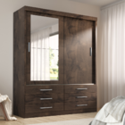 Guarda Roupa Solteiro Capri 2 Portas 6 Gav C/ Espelho