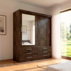 Guarda Roupa Solteiro Capri 2 Portas 6 Gav C/ Espelho