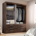 Guarda Roupa Solteiro Capri 2 Portas Correr 6 Gavetas