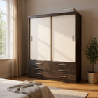 Guarda Roupa Solteiro Capri 2 Portas Correr 6 Gavetas