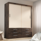 Guarda Roupa Solteiro Capri 2 Portas Correr 6 Gavetas